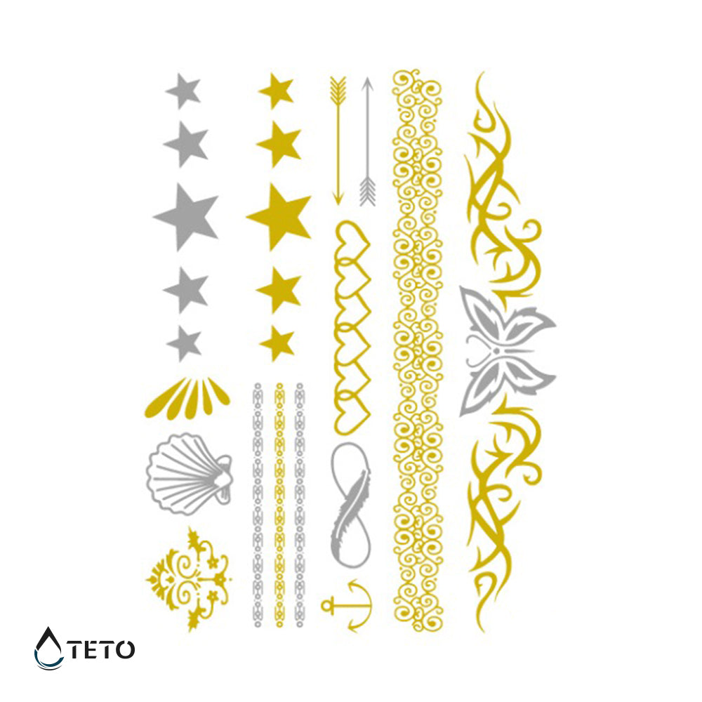 Pulseras y motivos – set – Tipo M - TETO - Tatuajes Temporales