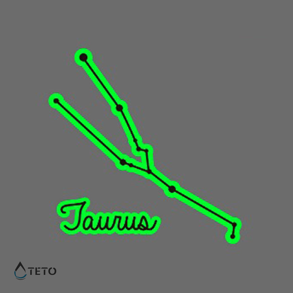 Signo Tauro - Brilla en la oscuridad - TETO - Tatuajes Temporales