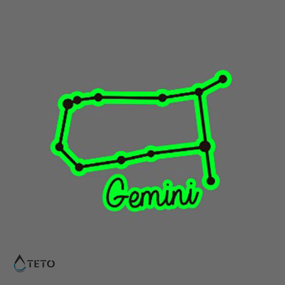 Signo Géminis - Brilla en la oscuridad - TETO - Tatuajes Temporales