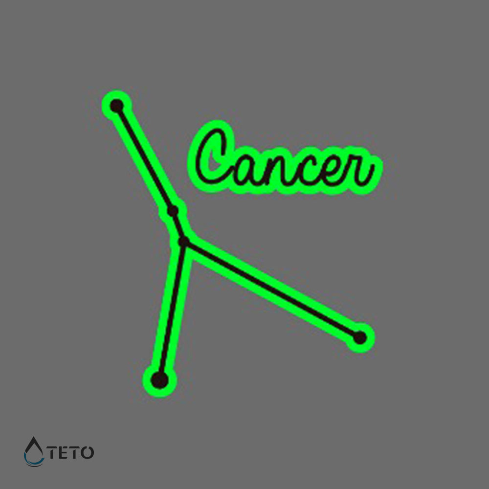 Signo Cáncer – Brilla en la oscuridad - TETO - Tatuajes Temporales