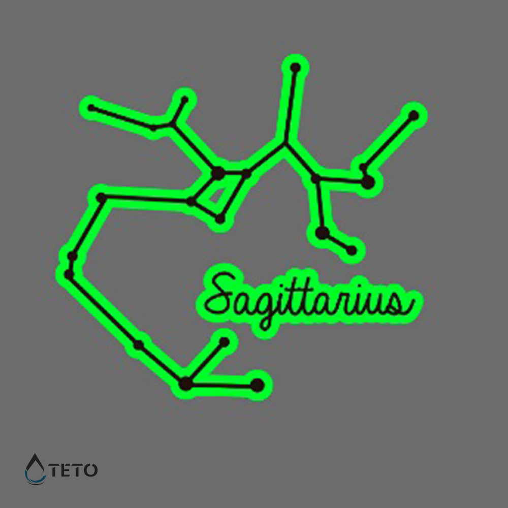 Signo Sagitario – Brilla en la oscuridad - TETO - Tatuajes Temporales
