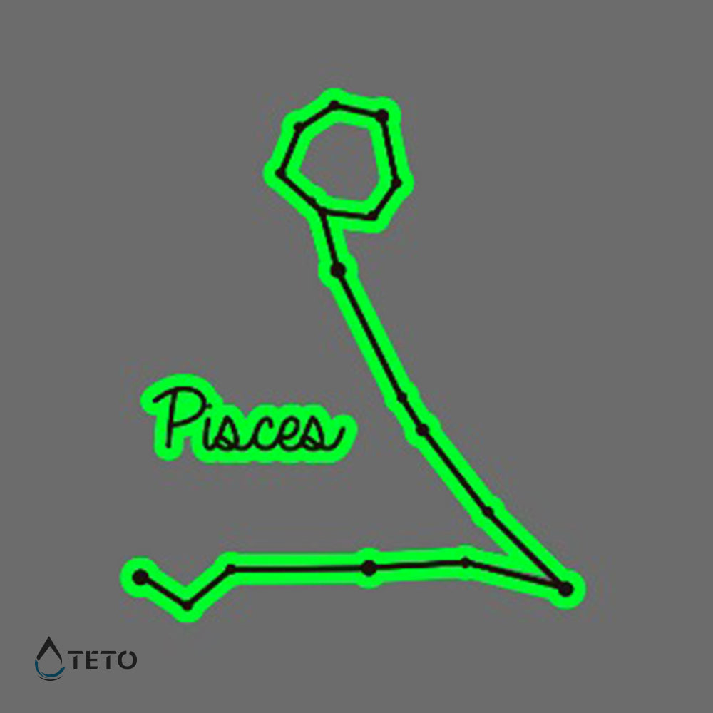 Signo Piscis - Brilla en la oscuridad - TETO - Tatuajes Temporales