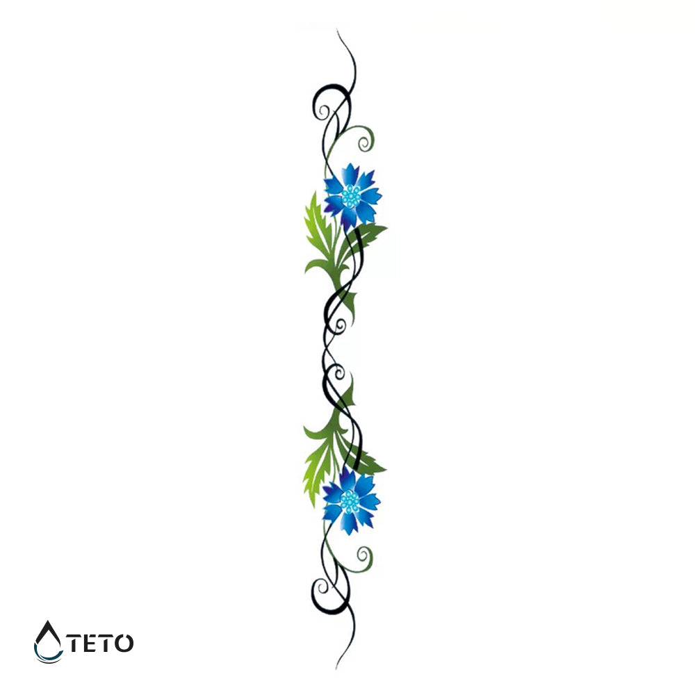 Cadena de flores – Tipo A - Tatuajes Temporales TETO