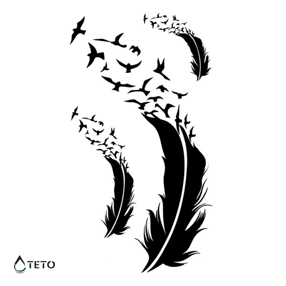 Bolígrafos con pájaros - set - Tatuajes Temporales TETO