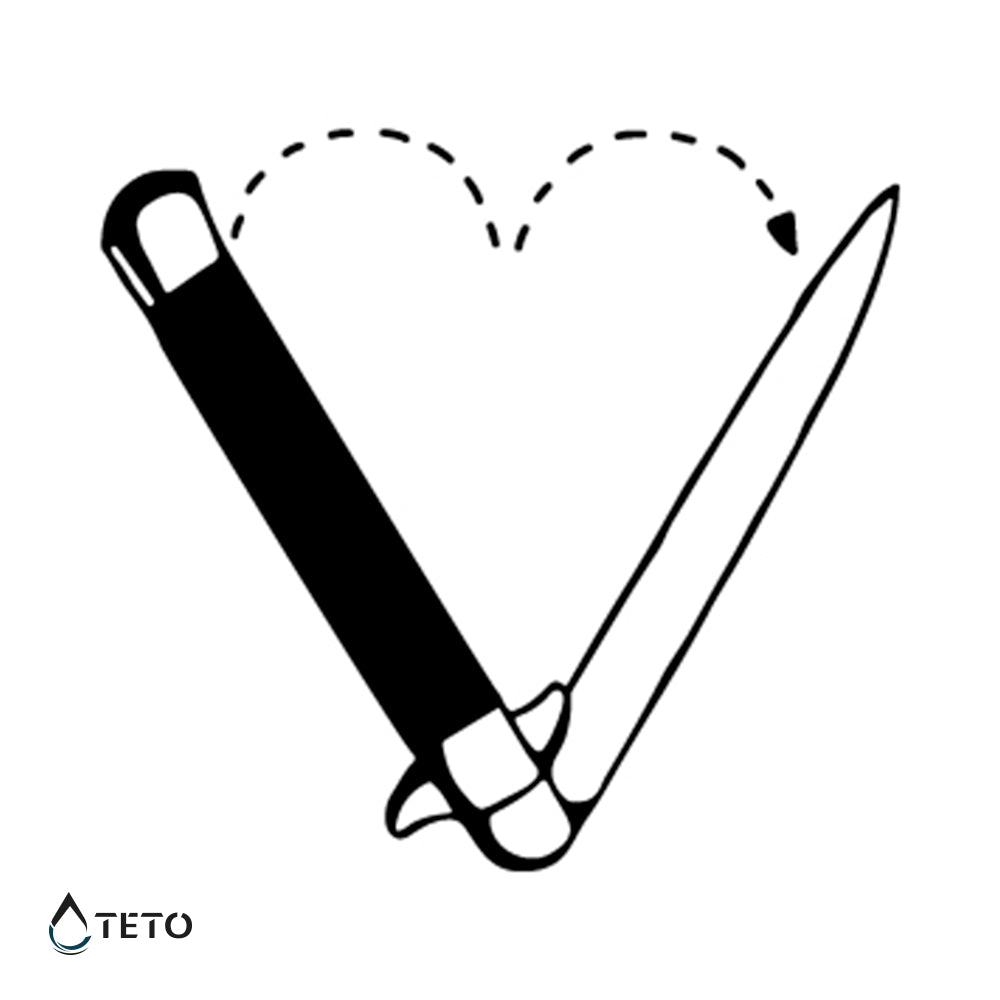 Navaja de corazón - TETO - Tatuajes Temporales
