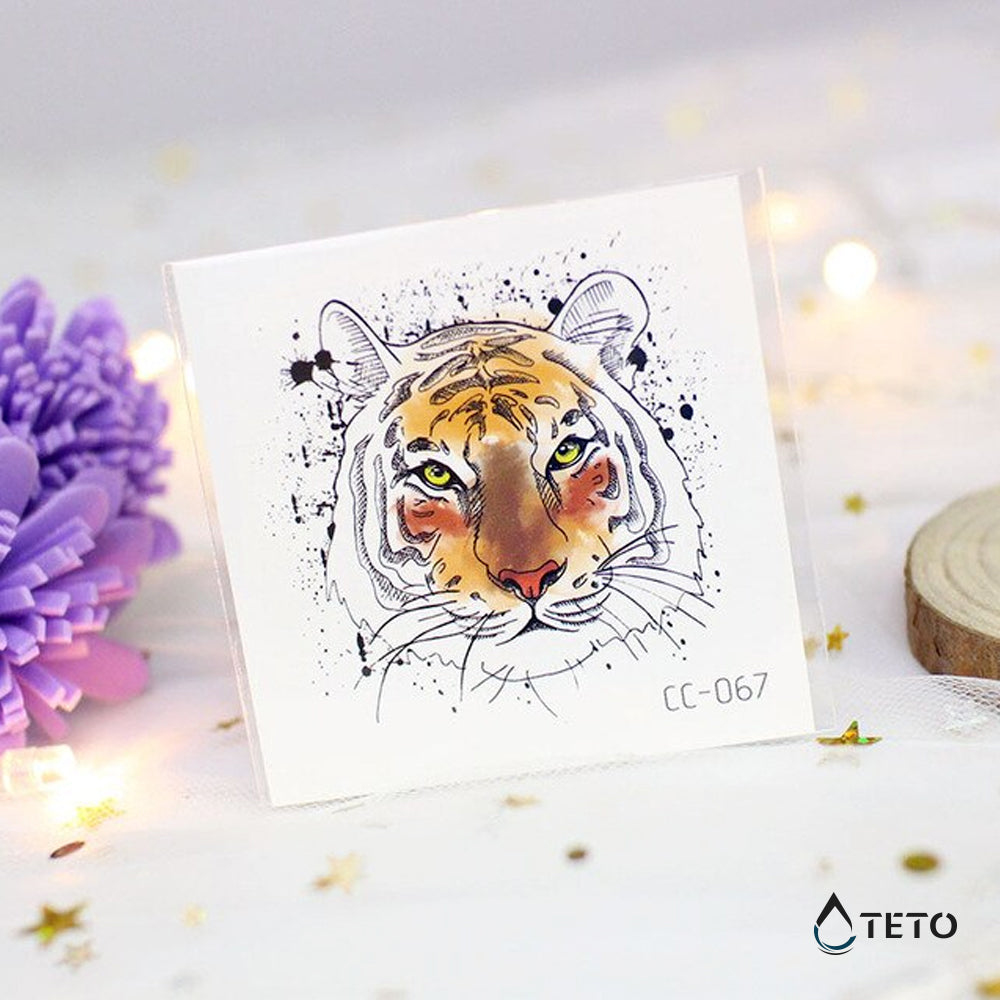 Tigre minimalista - TETO - Tatuajes Temporales