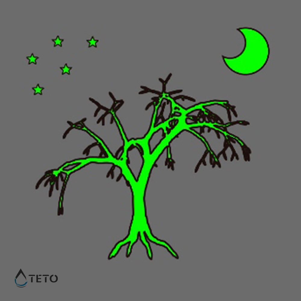 Árbol - Brilla en la oscuridad - TETO - Tatuajes Temporales