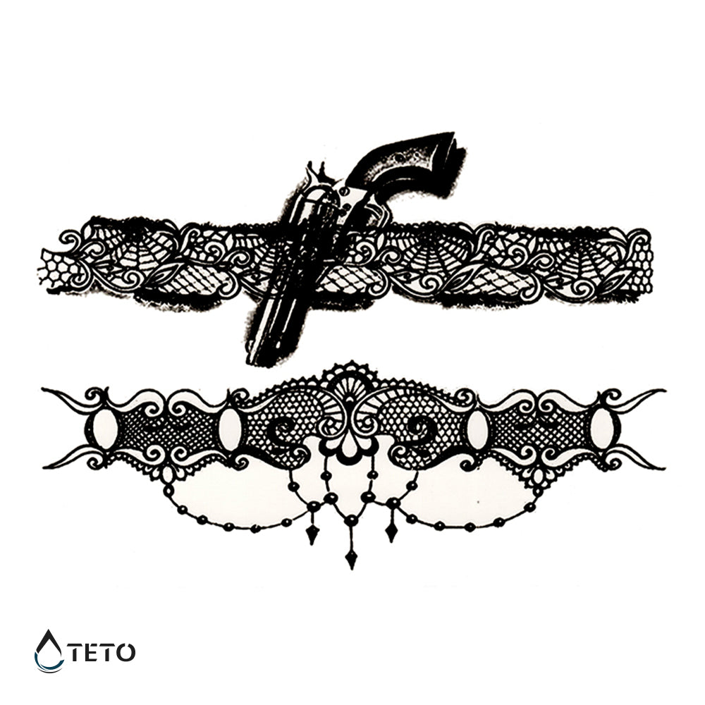 Liguero con pistola - set - TETO - Tatuajes Temporales