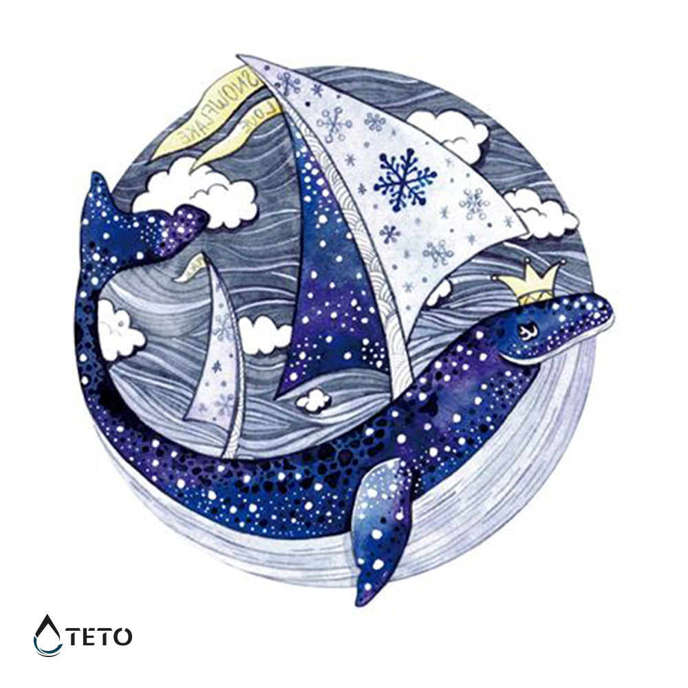 Delfín en el mar - Tatuajes Temporales TETO