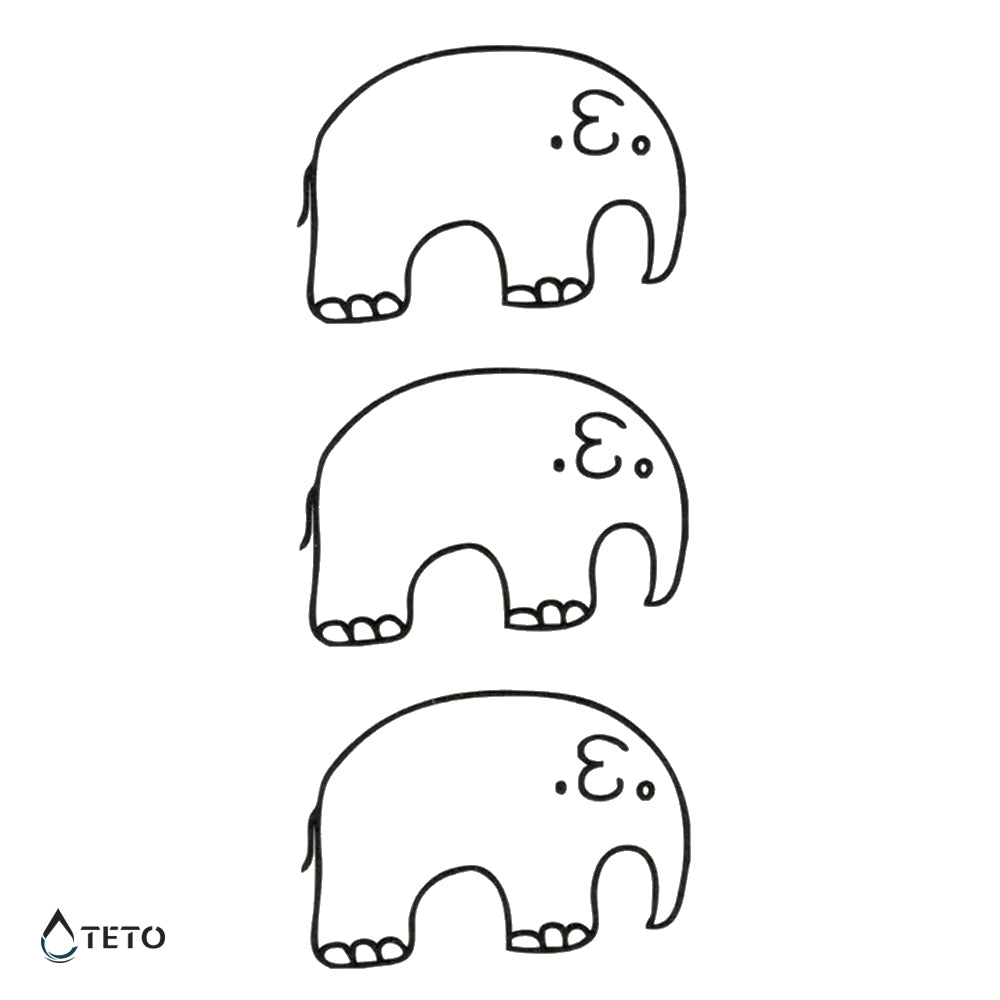 Elefantes - set - TETO - Tatuajes Temporales