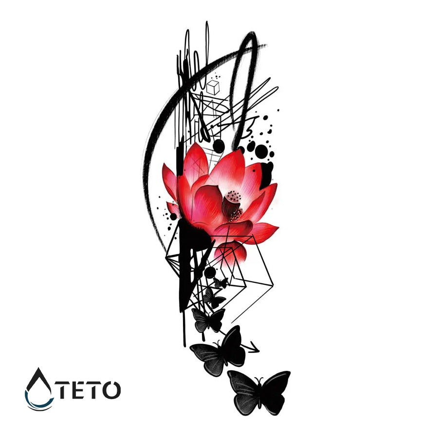 Flor abstracta - TETO - Tatuajes Temporales