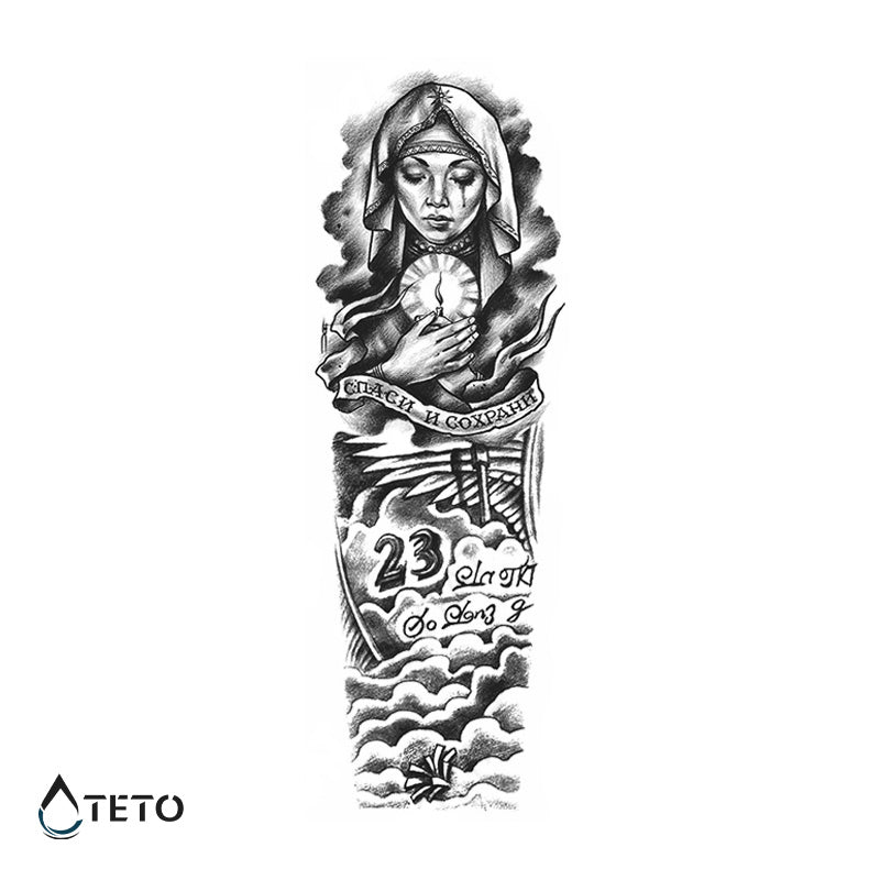 La virgen del tiempo – Semipermanente - TETO - Tatuajes Temporales