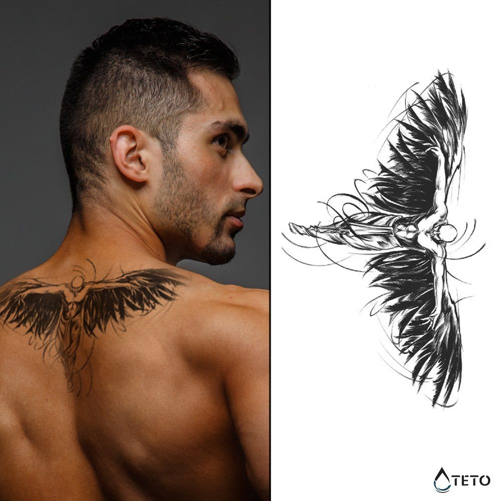 Ángel caído – Semipermanente - TETO - Tatuajes Temporales