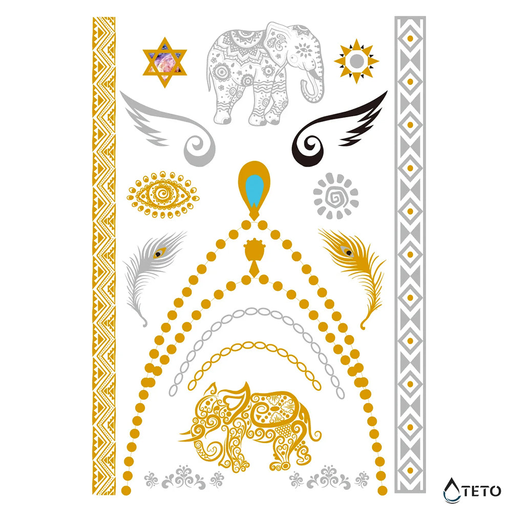 Pulseras y motivos – set – Tipo C - Tatuajes Temporales TETO