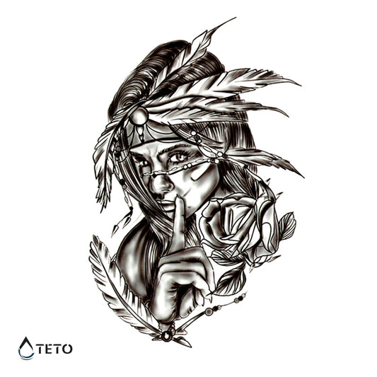 Retrato de una mujer - Tatuajes Temporales TETO