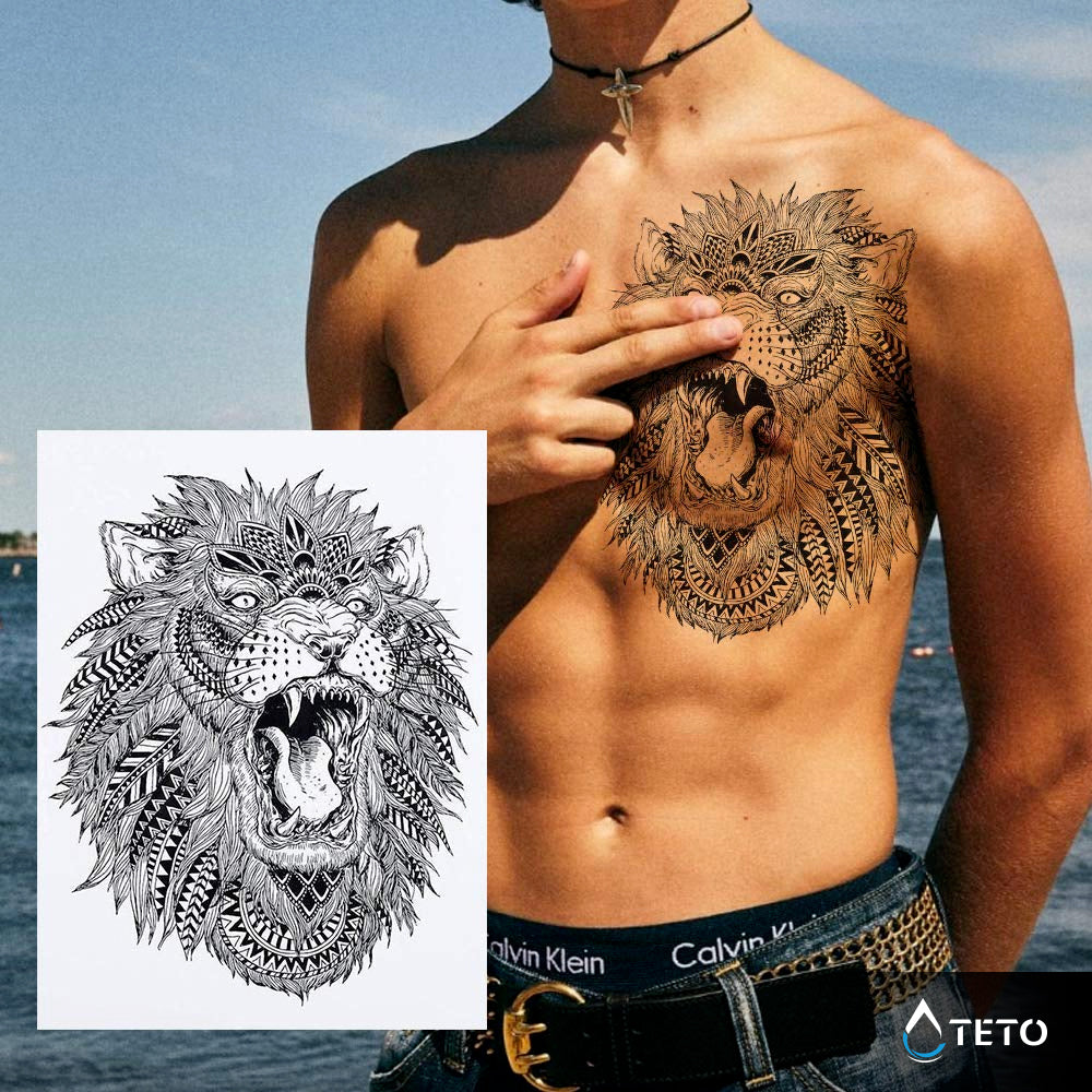 León indígena - TETO - Tatuajes Temporales