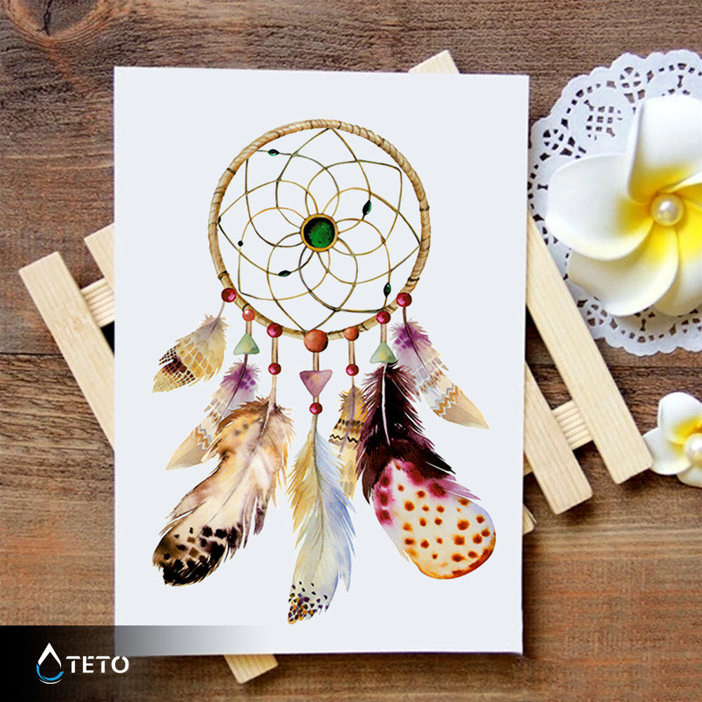 Atrapasueños con esmeraldas - TETO - Tatuajes Temporales