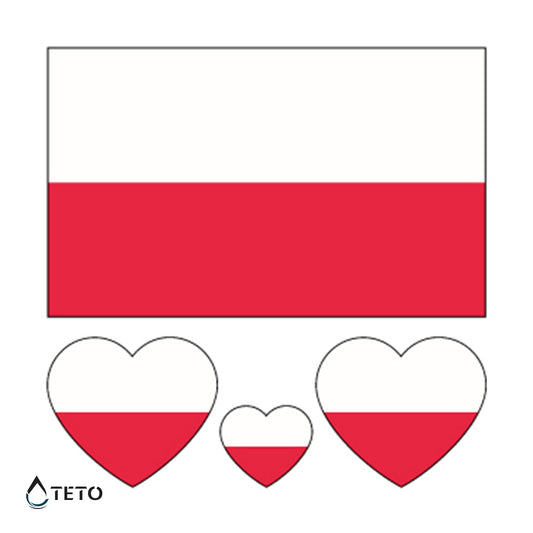 Bandera de Polonia - set - TETO - Tatuajes Temporales