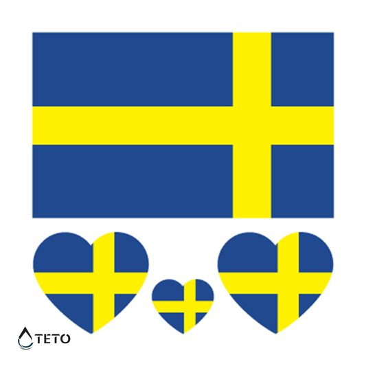 Bandera de Suecia - set - TETO - Tatuajes Temporales