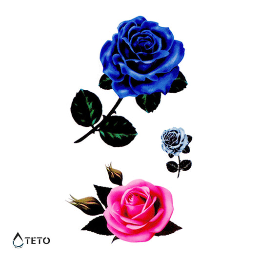 Flores - set - Tatuajes Temporales TETO