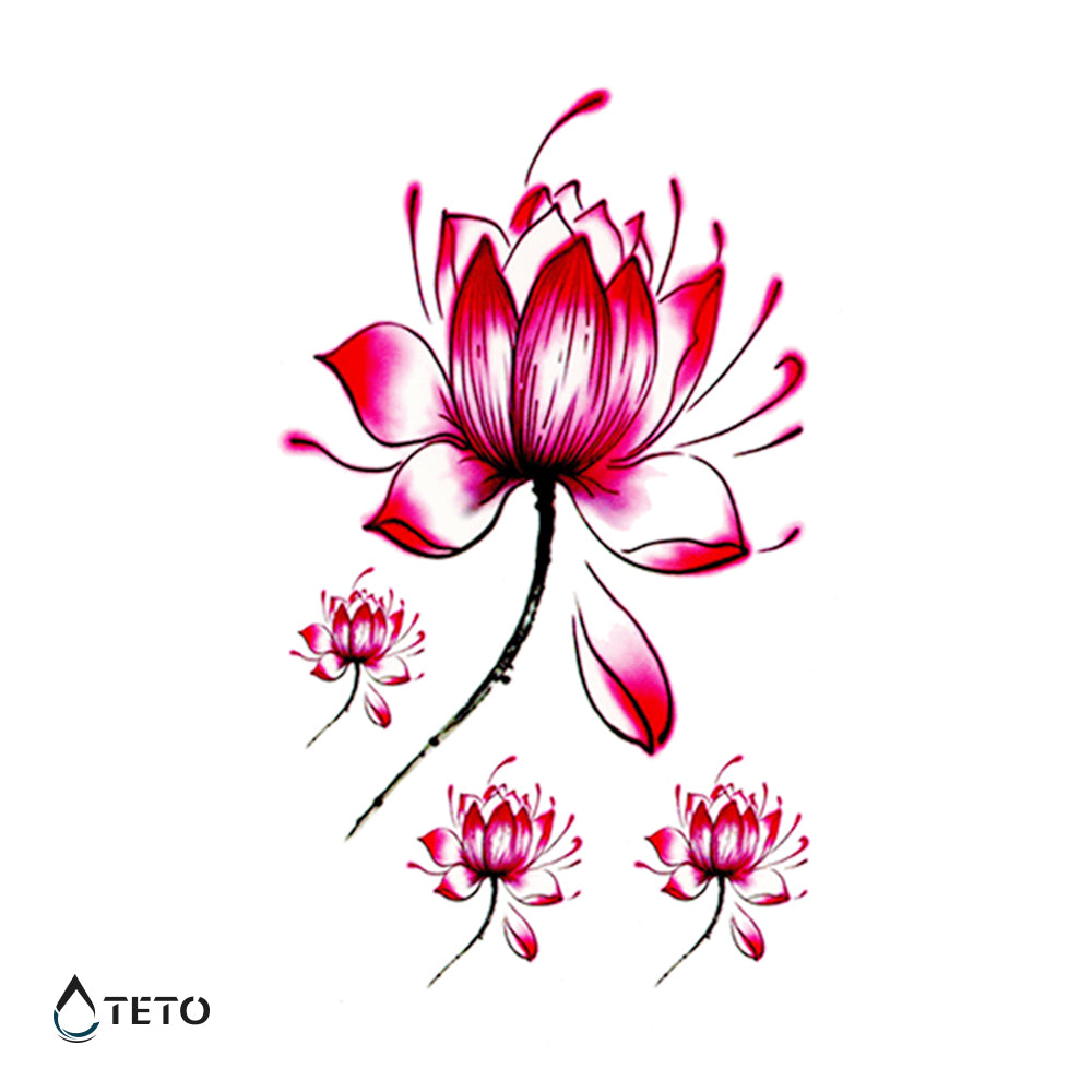 Flores - set - Tatuajes Temporales TETO