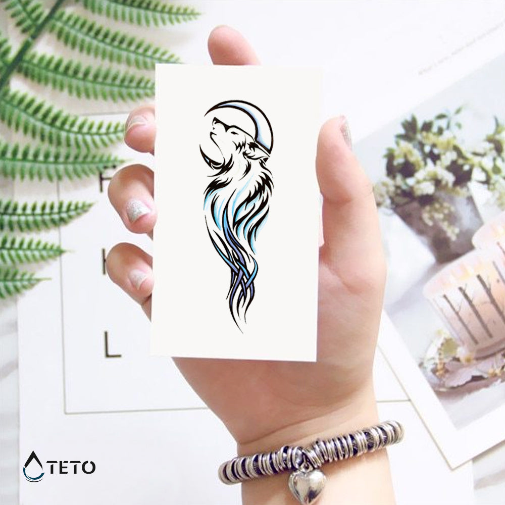 Lobo minimalista - TETO - Tatuajes Temporales