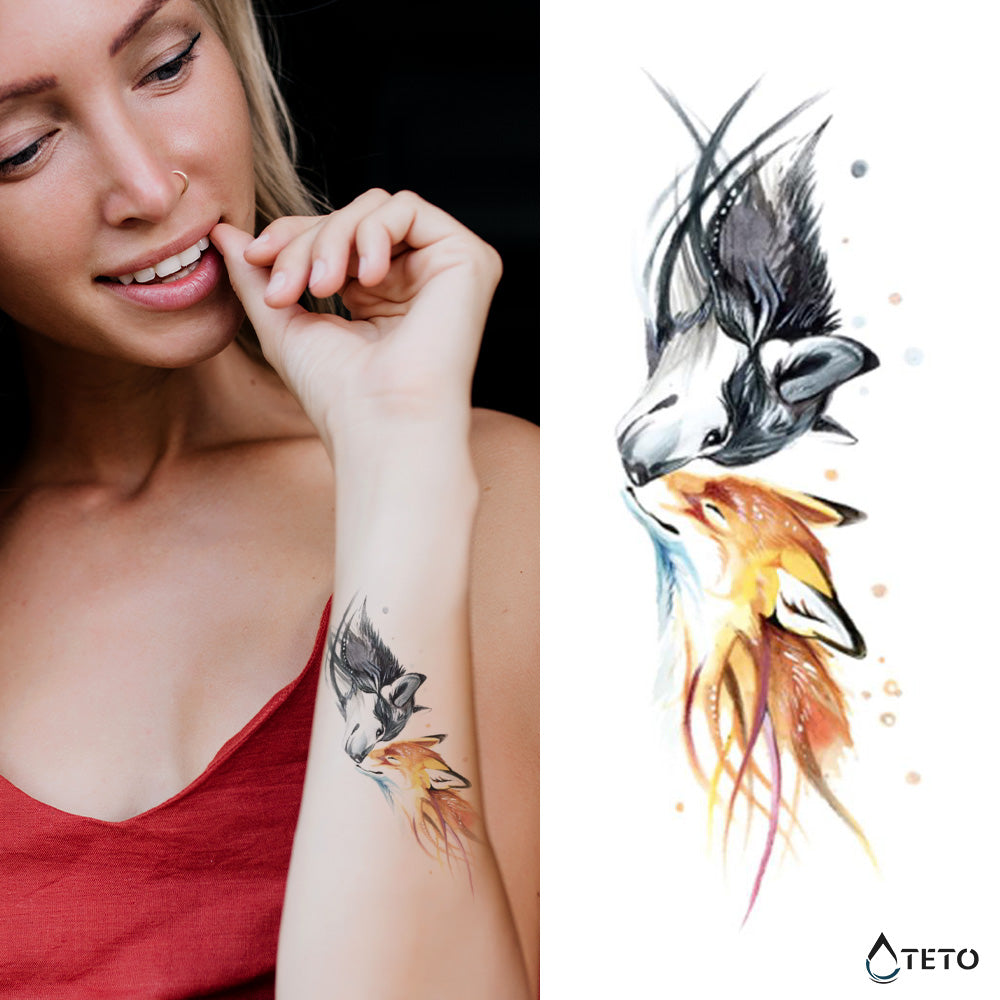 El lobo y el zorro - TETO - Tatuajes Temporales