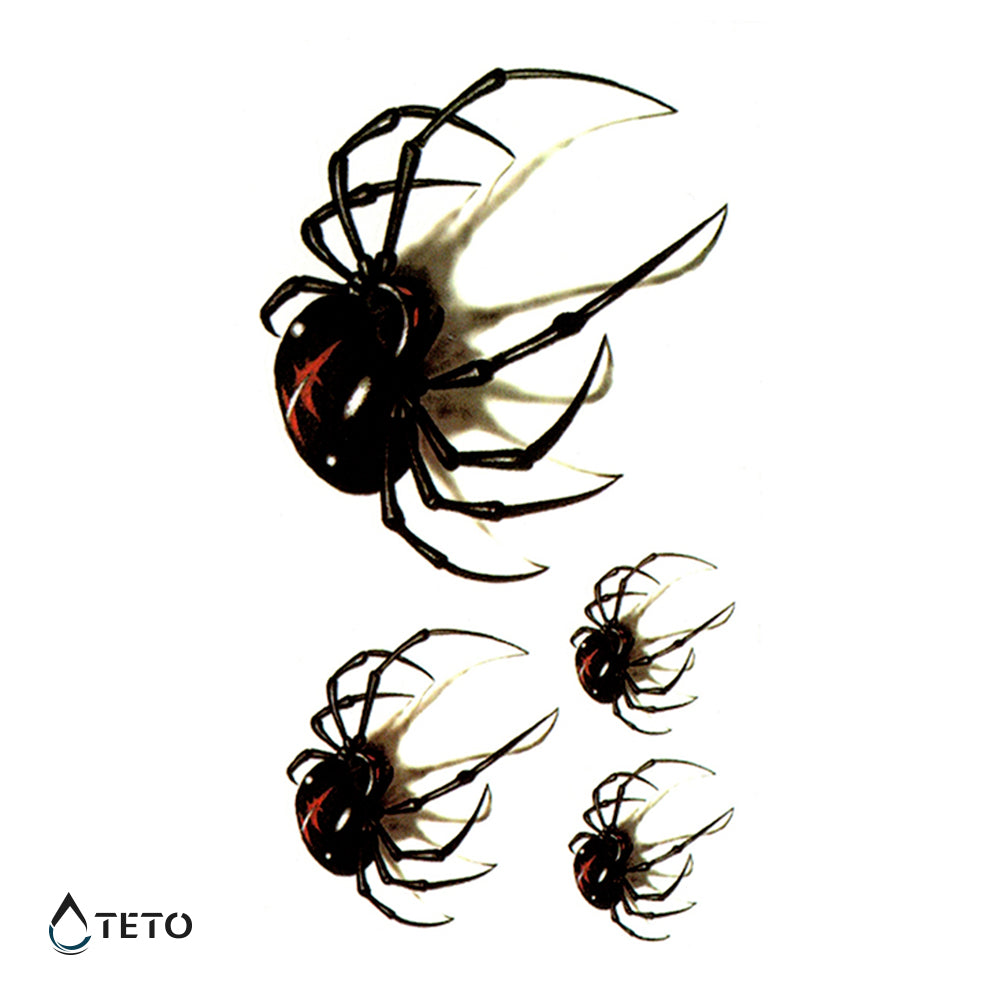 Arañas 3D - set de arañas - TETO - Tatuajes Temporales