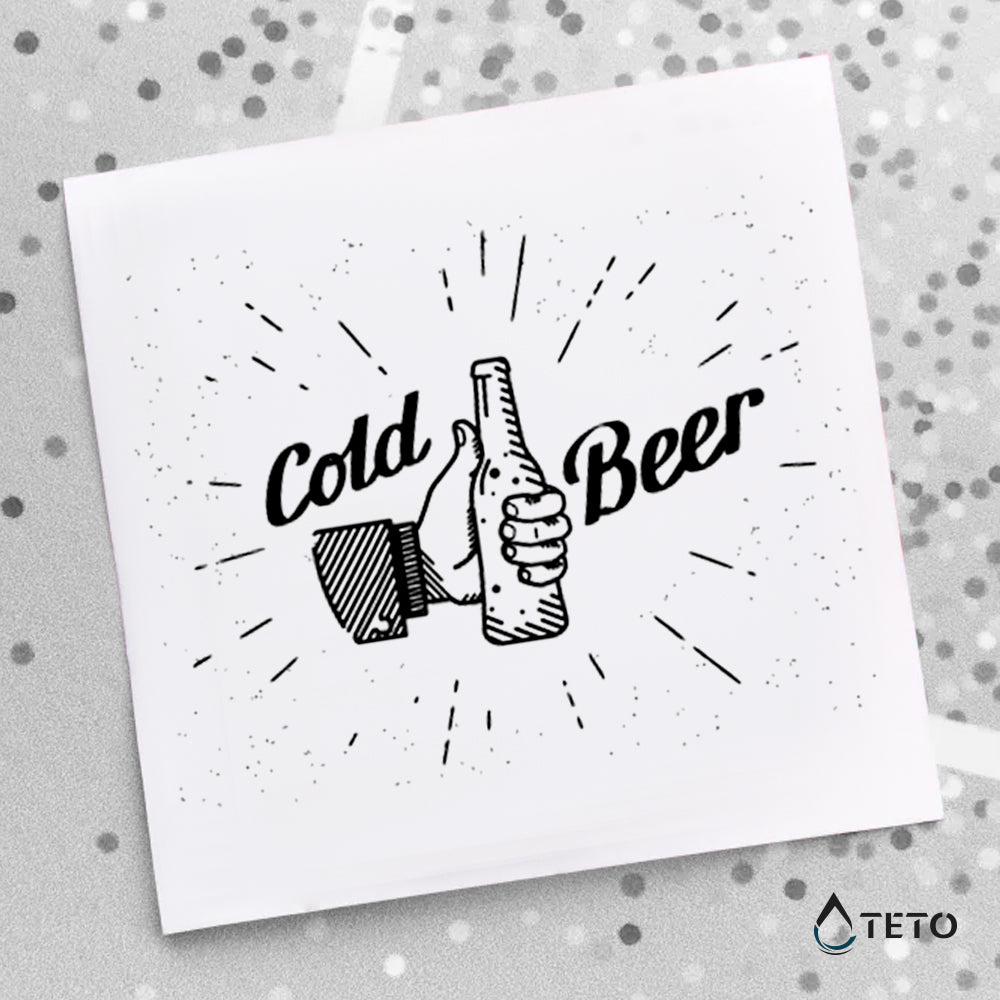 Cerveza helada - TETO - Tatuajes Temporales