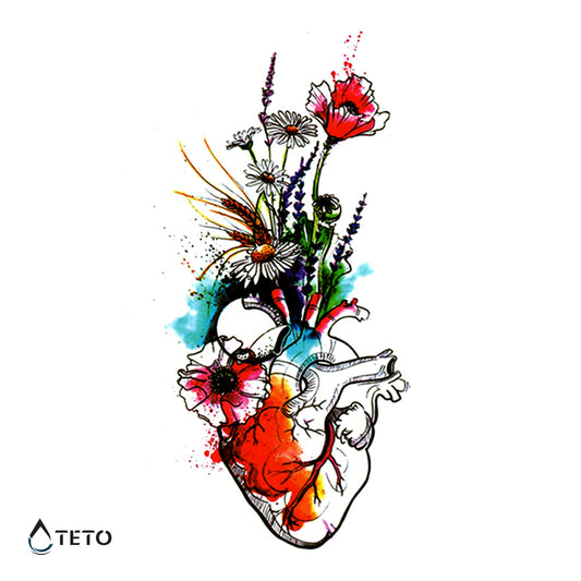 Corazón romántico - TETO - Tatuajes Temporales