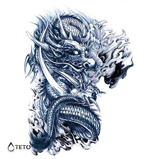 Dragón escupiendo fuego - TETO - Tatuajes Temporales