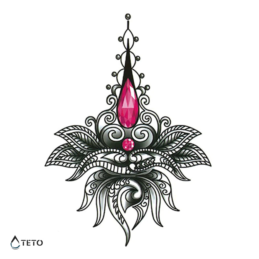 Mándala con diamante - TETO - Tatuajes Temporales