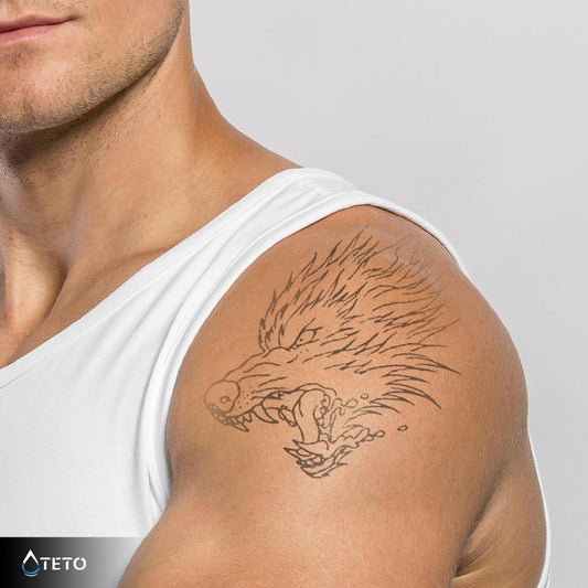 Lobo - set – Semipermanente - TETO - Tatuajes Temporales
