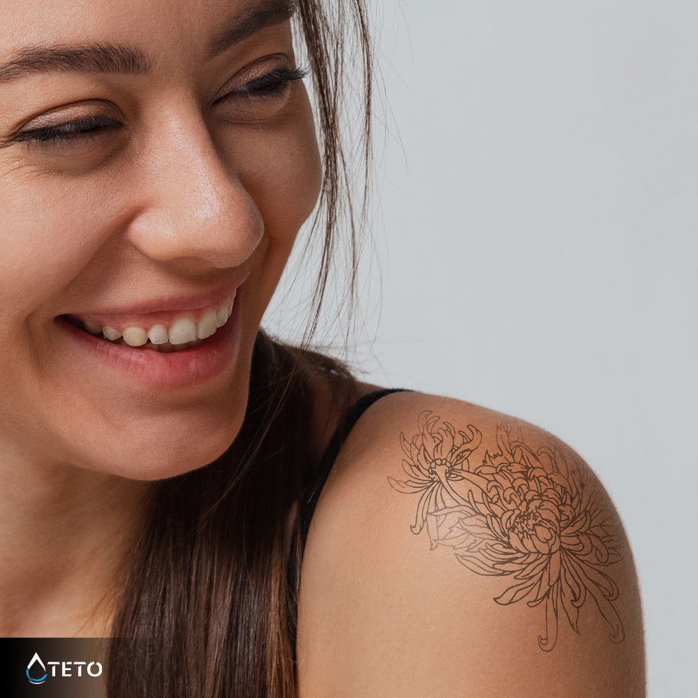 Crisantemo – Semipermanente - TETO - Tatuajes Temporales