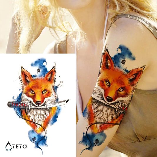 Zorro samurai - TETO - Tatuajes Temporales