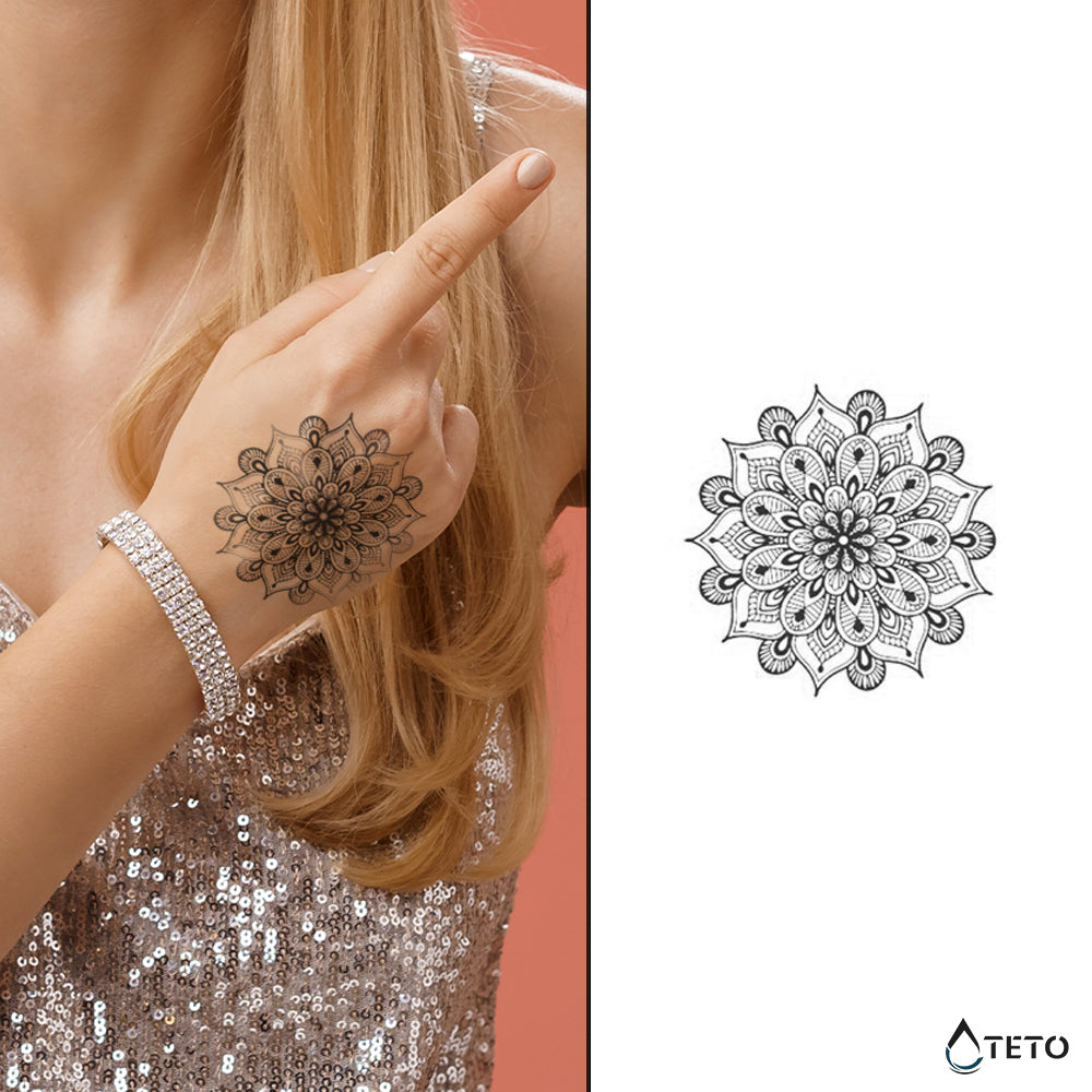 Mandala tipo K – Semipermanente - TETO - Tatuajes Temporales