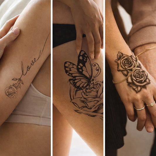 Mujer encantadora – set de 3 tatuajes
