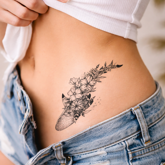 Tiburón con flor - set – Semipermanente