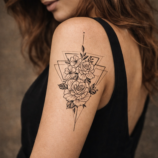 Ramo de rosas en triángulo – Semipermanente