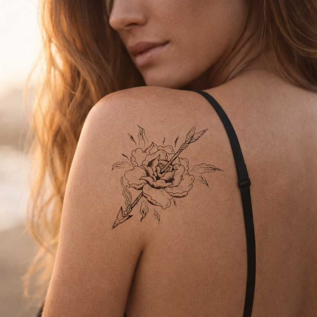 Flor con flecha – Semipermanente